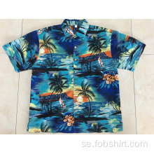 Polyester tryck hawaii skjorta